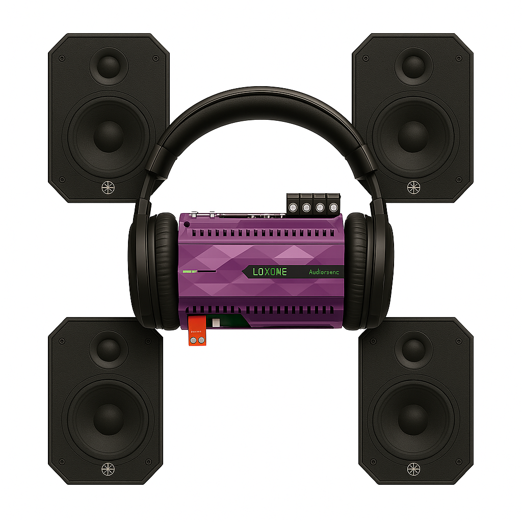 Loxone Audioserver mit Lautsprechern